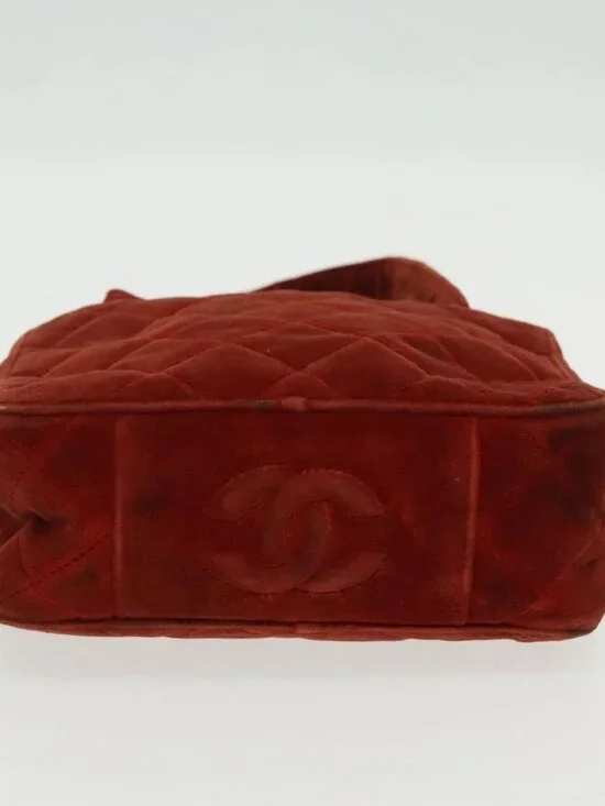 CHANEL Matelasse Hand Bag Velor Orange Gold CC Auth bs19395 - Picture 7 of 16